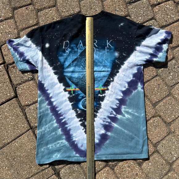 Vintage Pink Floyd Dark Side Of The Moon AOP Tie Dye Sz L 2005 Liquid Blue - Picture 8 of 9